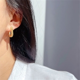 【真金电镀】韩国简约法式方形轻奢气质小众高级设计感耳扣耳饰【环保】
