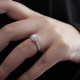 韩国简约长方形镶钻轻奢小众气质高级设计感食指戒指【内径6号】