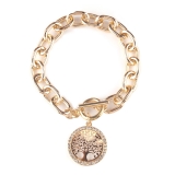 韩国简约欧美夸张圆形树叶时尚小众百搭个性轻奢高级设计感手链手饰