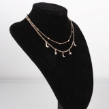 韩国欧美简约双层星星月亮时尚圆珠链条轻奢小众气质高级设计感锁骨项链