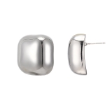 【真金电镀】欧美跨境光面方型耳环女小众设计轻奢INS冷淡风耳扣简约百搭耳饰