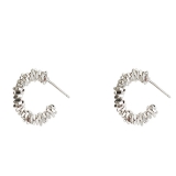 S925银针韩国简约圆圈碎银气质法式百搭小众时尚轻奢高级设计感耳钉耳饰