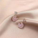 S925银针韩国简约时尚柠檬花朵轻奢小众气质高级设计感耳钉耳饰