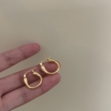 【真金电镀】韩国简约几何气质百搭时尚轻奢小众高级设计感耳扣耳饰【环保】