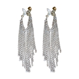 韩国简约镶钻蝴蝶链条长款流苏轻奢小众高级设计感耳钉耳饰