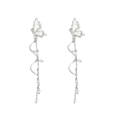 @特价 蝴蝶流苏耳环女轻奢小众设计高级感耳钉复古超仙新款耳饰