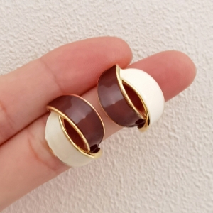 韩国滴油拼色耳环女法式高级感小众设计耳钉2024年新款潮女