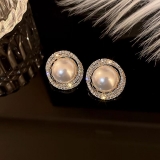 S925银针韩国缠绕珍珠轻奢小众设计高级感韩版简约百搭个性耳饰耳钉潮