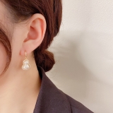 【28号左右】S925银针韩国东大门新款微镶锆石珍珠葫芦气质时尚轻奢设计感耳坠女
