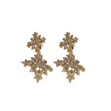 韩国镶钻花朵长款流苏耳夹欧美轻奢百搭设计感耳饰批发