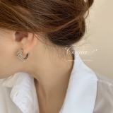 【真金电镀】新款潮时尚简约方形几何耳环小众设计感高级耳扣冷淡风耳饰