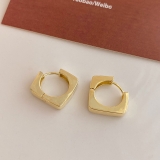 【真金电镀】新款潮时尚简约方形几何耳环小众设计感高级耳扣冷淡风耳饰