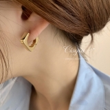 【真金电镀】新款潮时尚简约方形几何耳环小众设计感高级耳扣冷淡风耳饰