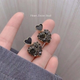 韩国东大门少女心爱心粉色心形耳圈网红耳环女耳钉