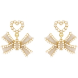 韩国珍珠爱心蝴蝶结耳环新款小众高级感轻奢耳钉耳饰批发