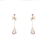 猫眼石蝴蝶结耳环女韩国设计感 耳饰长款耳坠2024新款耳钉