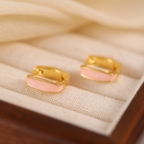 【真金电镀】韩国东大门滴油方形小众几何气质百搭高级设计感耳扣【环保】