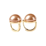 法式简约高级感圆形珍珠耳扣小巧甜美气质轻奢耳环女小众设计耳饰