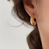 牛角包麻花耳高级复古耳钉女饰ins简约冷淡风格时尚潮人网红耳环