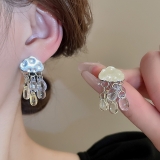 】韩国云朵水滴流苏耳环小清新甜美气质耳钉冷淡风百搭时尚耳饰批发