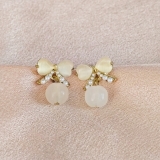 韩国珍珠轻奢气质高级感蝴蝶结古风耳钉耳饰