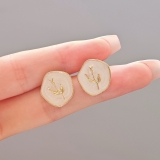 简约气质几何形滴釉花朵轻奢小清新玫瑰花耳环