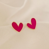 @特价韩国气质爱心设计感独特小众日常简约黑色耳钉耳饰