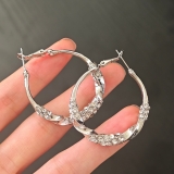 圈圈水钻扭扭光面耳圈2024年新款潮气质高级感夸张耳饰女