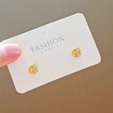 迷你镂空玫瑰花云彩耳钉女法式甜美精致小巧睡觉免摘耳饰