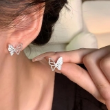 韩国镂空小巧精致蝴蝶耳钉清新甜美耳环时尚百搭高级感耳饰