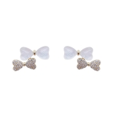 【特价品】韩国小众设计蝴蝶结精致耳环2024年新款潮气质网红耳钉耳饰