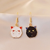 欧美万圣节不对称蜘蛛网南瓜蝙蝠小鬼耳环女创意卡通暗黑动物耳饰品女