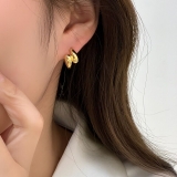 【铜产品】小众设计感金属扭曲不规则耳环冷淡风个性气质潮人网红博主耳扣耳饰女