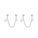 韩国五角星耳钉女简约双耳洞设计时尚个性小众气质冷淡风新款