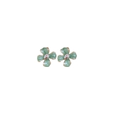 韩国少女心绿色滴油花朵耳钉简约时尚耳环可爱甜美小清新耳饰批发