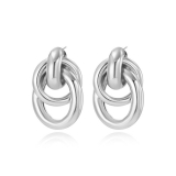 欧美风金色不规则空心管耳钉气质优雅几何多层环形耳饰耳饰女批发