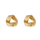 韩国简约小巧新品港风银针耳环复古三角扭曲耳钉轻奢哑光高级感个性潮耳饰