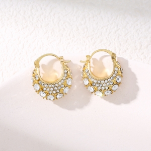 韩国超闪复古摇篮耳环女2024年新款潮耳圈设计高级气质流苏名媛耳饰