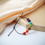 亚马逊爆款 七彩天然石金珠手链手串 男女通用编织手链手串厂家直