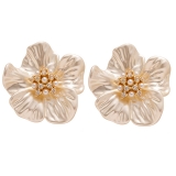 韩国水钻花朵耳钉人造珍珠款耳环百搭高级感气质耳饰批发女