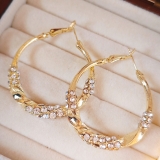 圈圈水钻扭扭光面耳圈2024年新款潮气质高级感夸张耳饰女