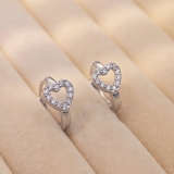 【铜产品】韩国韩版小红书耳环冷淡风复古几何小爱心简约耳扣耳饰女