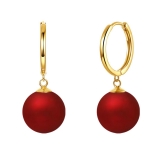 韩国精致时尚简约安可拉红珍珠耳扣女小众轻奢设计感气质百搭耳坠批发