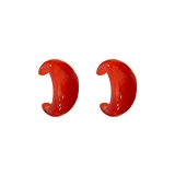 韩国时尚圆形月亮树脂耳钉复古简约气质耳环港风高级感耳饰批发女