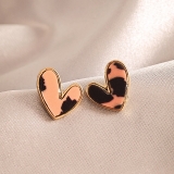@特价韩国气质爱心设计感独特小众日常简约黑色耳钉耳饰