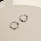 【铜产品】欧美银色金属立体菱形不规则设计耳扣式耳环冷淡风小众轻奢高级感