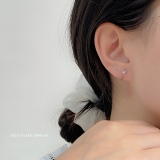 【铜产品】新款小众粉色蝴蝶精致小耳扣超闪气质小巧高级感时尚百搭甜美耳环