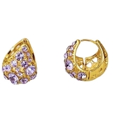 2025新款高级感轻奢气质显白耳环镶锆石紫色时尚爆款优雅大气耳饰