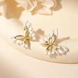 ins法式蝴蝶耳钉女适合春夏小众设计高级感耳环简约时尚气质耳饰