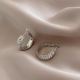 欧美气质满钻圆圈耳环女轻奢夸张百搭耳坠冷淡风创意超闪耳饰批发